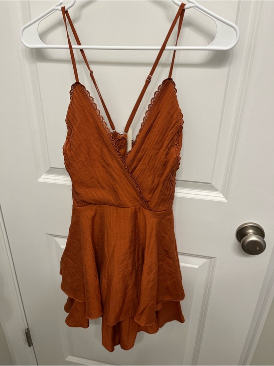 Francesca's Collections Dresses & Skirts - Francesca's Collections Rust Orange Spaghetti Strap Mini Dress